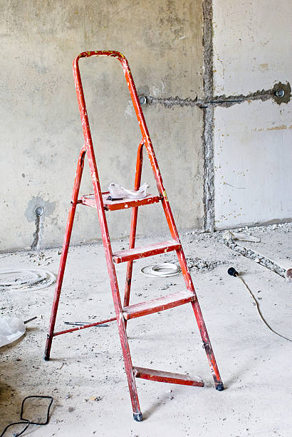 istock Ladder in messy renovated room 145152330