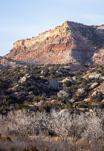 A vertical shot of the Palo Duro Canyon, a canyon system of the Caprock Escarpment located in the Texas Panhandle