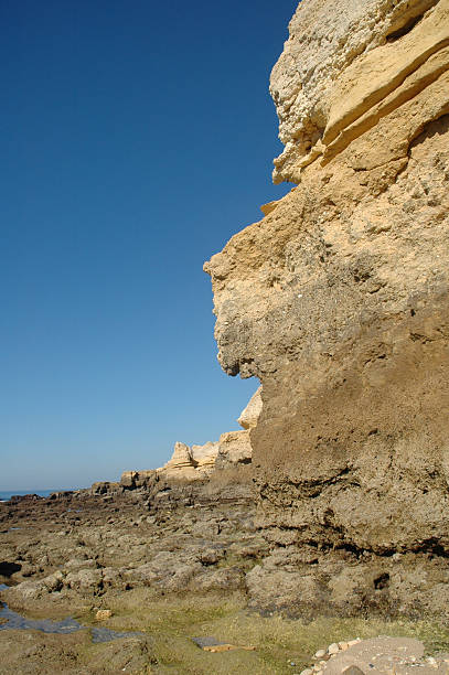 coastal rock face stock photo