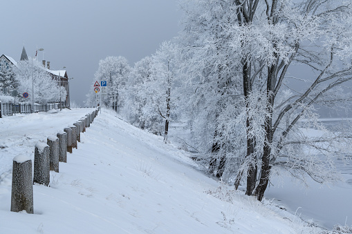 Snow covered Harz mountains in winter.