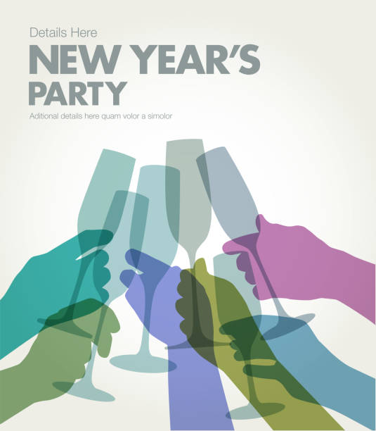 New Years Party vector art illustration