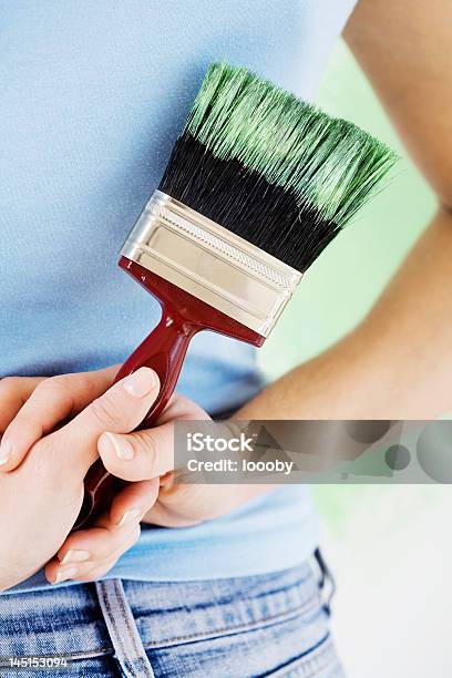 Painting The House Stock Photo - Download Image Now - Adult, Adults Only, Blue