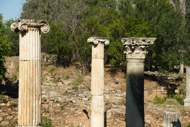 Ancient Columns in Aphrodisias Ancient City in Geyre, Aydin, Turkiye