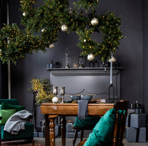istock A beautiful living room decorated for Christmas. 1451538974