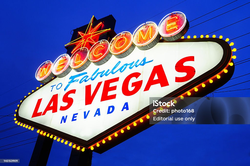 O Las Vegas Sinal de boas-vindas - Foto de stock de Antigo royalty-free