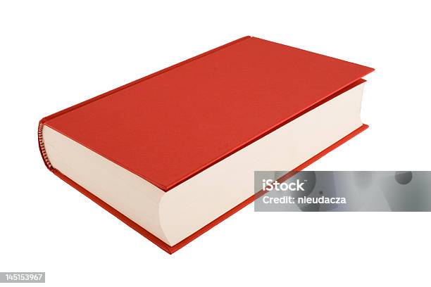 Livro Vermelho Isolado Em Um Fundo Branco - Fotografias de stock e mais imagens de Aprender - Aprender, Branco, Capa de Livro