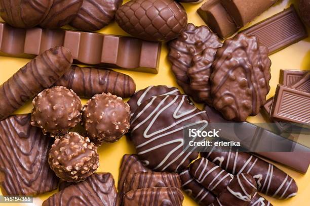 Assorted Chocolates Stock Photo - Download Image Now - Backgrounds, Brown, Cacao Fruit