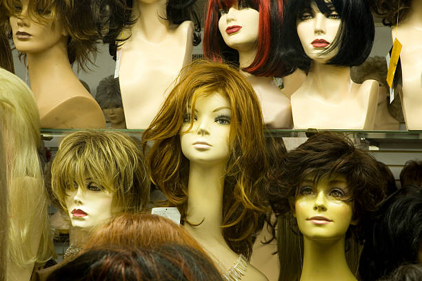 istock Mannikin heads in a wig store 145154715