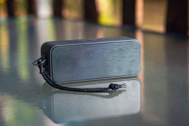 istock Portable wireless speaker for listening to music 1451547659