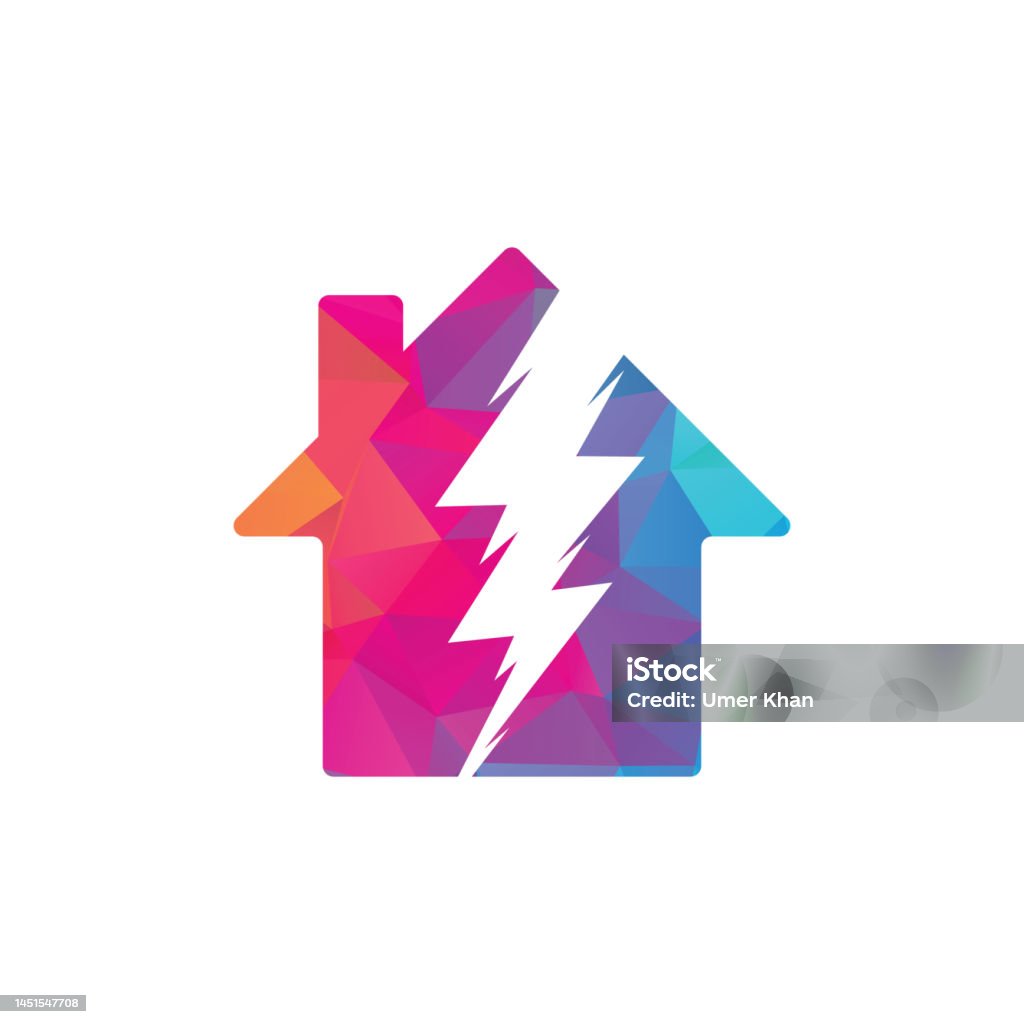 Home Thunder Logo Design Stock Illustration - Download Image Now
