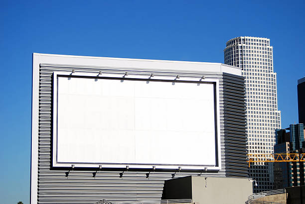 Corporate Advertising Blank white billboard is available for your corporate advertising in downtown Los Angeles, California. los angeles county stock pictures, royalty-free photos & images