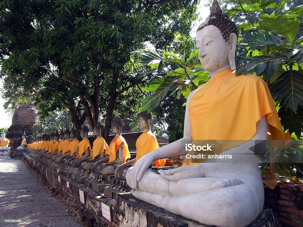 Wat Yai Chai Mongkol Buddhas Buddhas at the temple of Wat Yai Chai Mongkol in Ayutthaya near Bangkok, Thailand. Asia Stock Photo