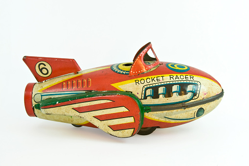 old tin rocket racer toy 