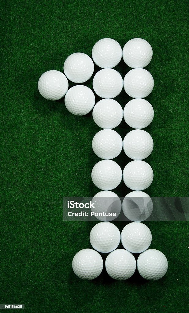 Golfballs als Nummer 1 - Lizenzfrei Golf Stock-Foto