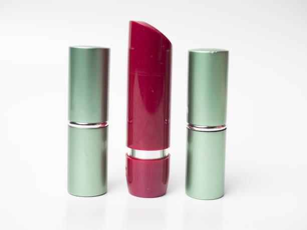 Red lipstick isolated on white background