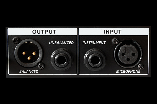 Pre-amp input/output interface for a microphone or instrument