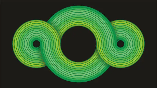Vector illustration of Green vortex, design element. Vector illustration.