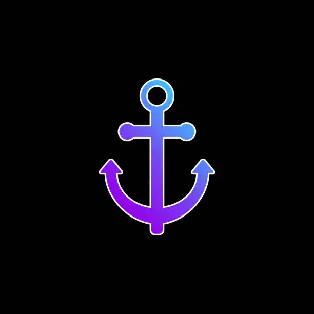 Vector illustration of Anchor blue gradient vector icon