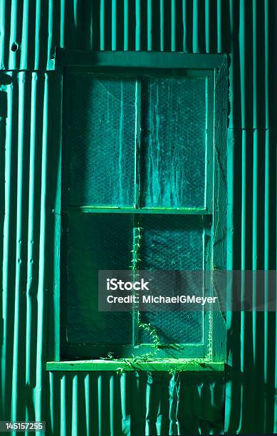 Old Window At Night Stock Photo - Download Image Now - Abandoned, Construction Industry, Cracked