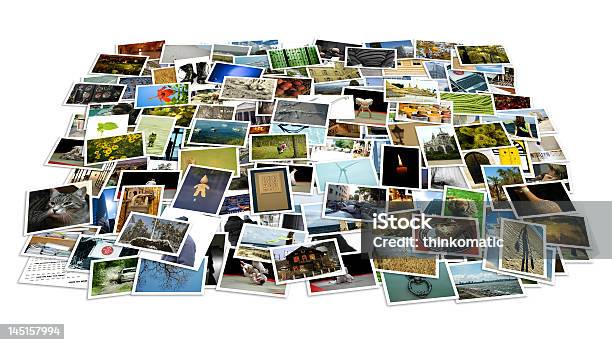 Montón De Fotografías De Fondo Foto de stock y más banco de imágenes de Fotografía - Imágenes - Fotografía - Imágenes, Fotografía - Producto de arte y artesanía, Acostado
