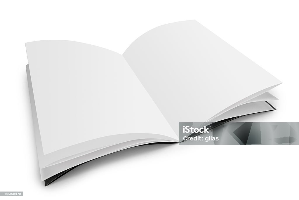 white paper folder white paper folder opened and isolated over white Blank Stock Photo