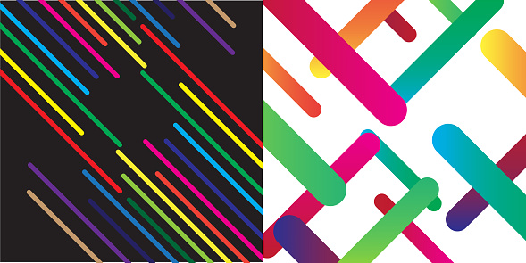 geometric background wallpaper seamless black and white rainbow colorful lines that looks futuristic