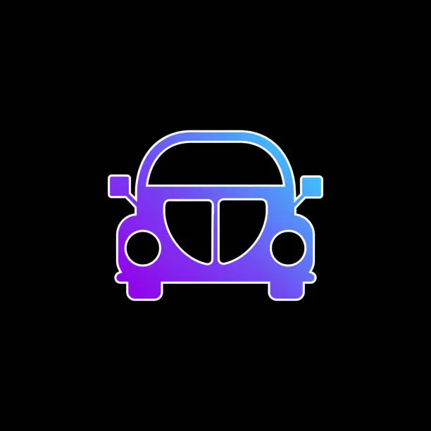 Vector illustration of Beetle Car Front blue gradient vector icon