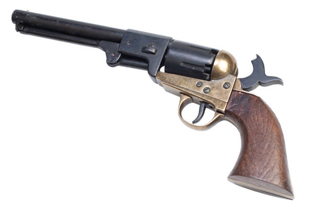 istock Old West Gun - Cocked and Locked Army Revolver 1451588589
