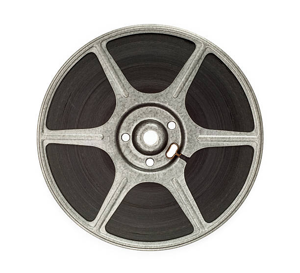 istock Still film reel standing upright on white background 145158866