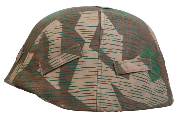 istock German army helmet with cover, camouflage type Splinter. 1451589499