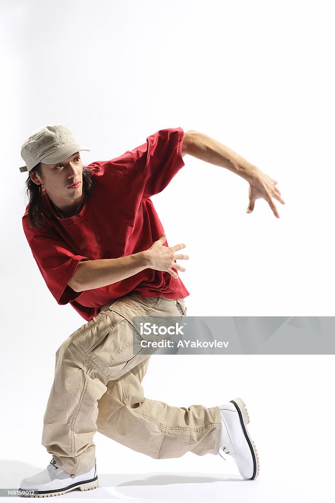 the dancer hip-hop style dancer posing on isolated background Activity Stock Photo