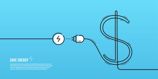 istock Electric power cord is like a dollar sign. Electricity and utility cost, expense bills. High inflation. Vector 1451591144