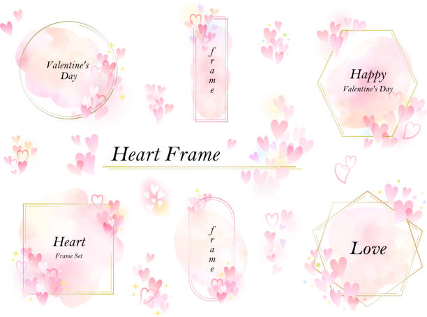 комплекты для валентинок, свадеб и сердец - wedding reception valentines day gift heart shape stock illustrations