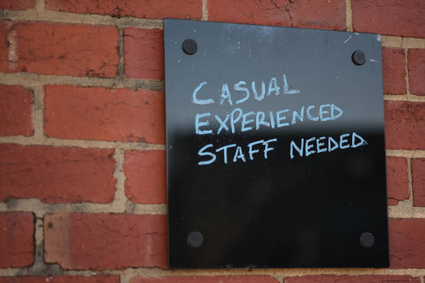 istock Staff Needed Casual Experienced Signboard 1451598978
