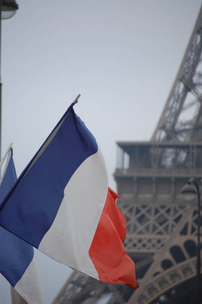 istock French Flag in Front of Eiffel Tower 1451599514