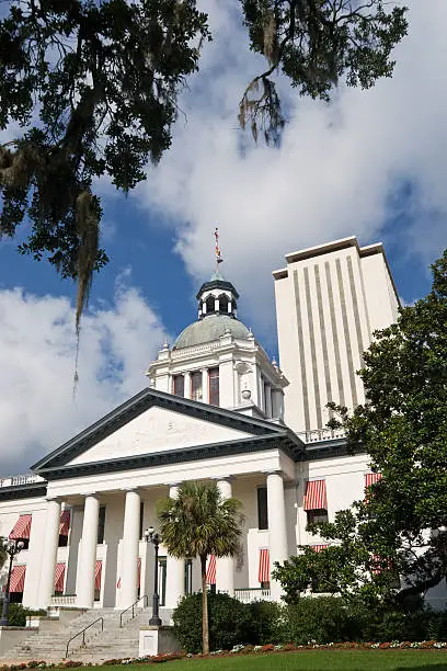 Old and new state capitol buildings in Tallahassee, Florida