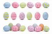 Variety of colorful Easter eggs