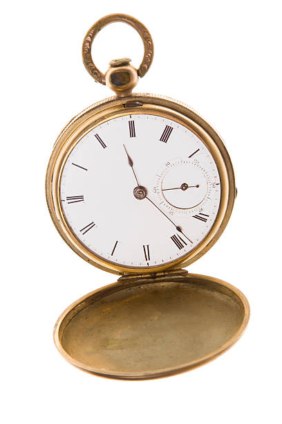 istock Old Fashioned  Brass Pocket Watch, Isolated on White Background 145161247