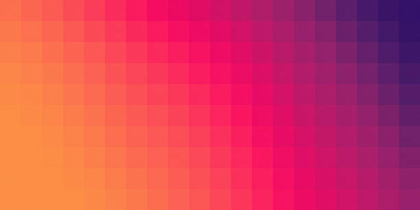 istock Vibrant color gradient mosaic texture, abstract orange pink purple blurred background, banner size, copy space 1451614113