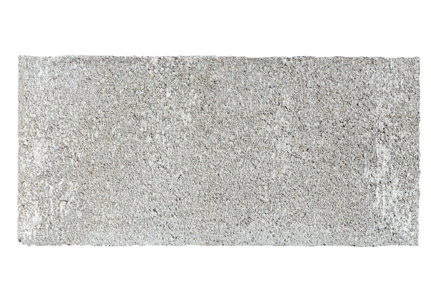 gray cement block isolated on white background stock photo