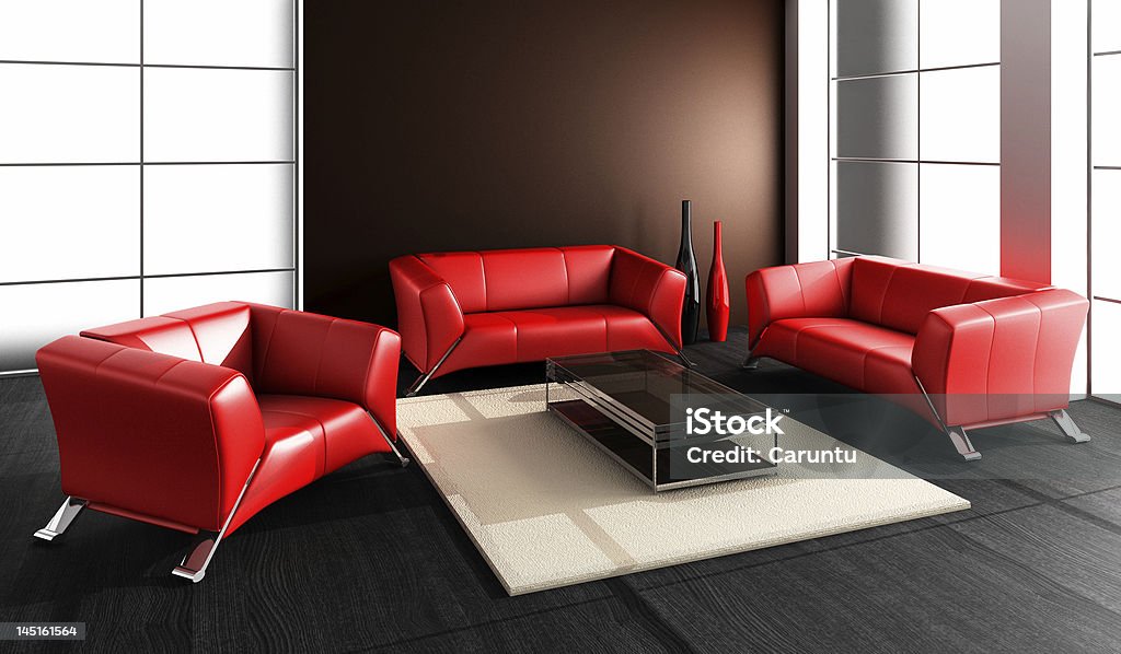 modern interior 3d render of a modern interior Brown Stock Photo