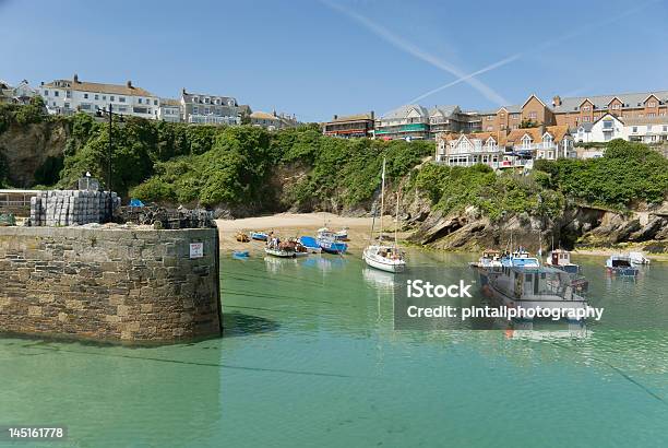 Newquay Harbour Entrance Stock Photo - Download Image Now - Newquay, Beach, Blue