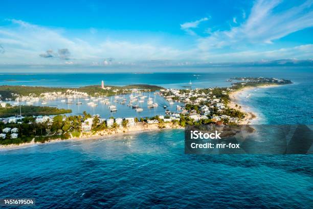 Aerial View Of Hope Town Great Abaco Island Bahamas Stock Photo - Download Image Now
