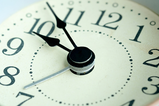 image of the alarm clock face nine o'clock.Time concept