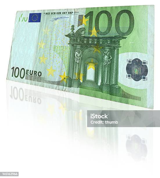 Euro Nota Con Riflessione - Fotografie stock e altre immagini di Banconota da cento euro - Banconota da cento euro, Affari, Banconota