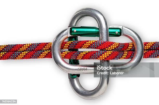 Mountaineering Carabiner Brake Stock Photo - Download Image Now - Aluminum, Belaying, Bending Over