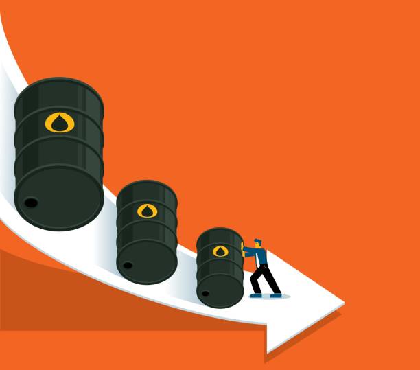 Businessman - Oil barrel vector art illustration