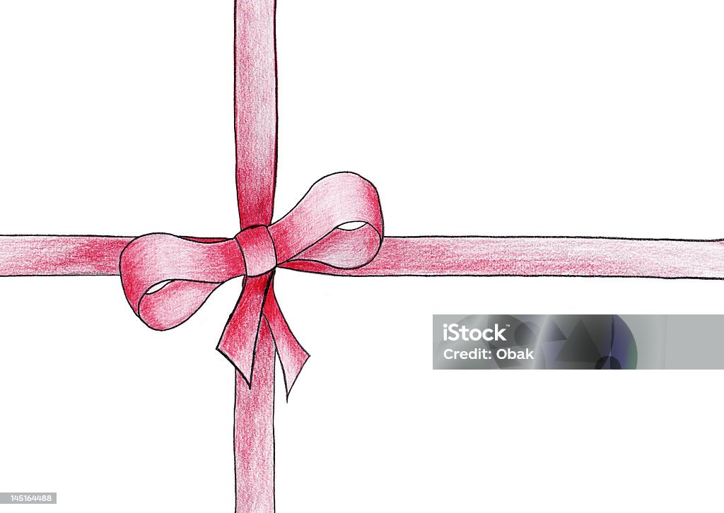 Red ribbon.Real desenho. - Foto de stock de Arte royalty-free