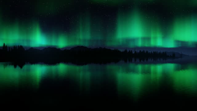 Lofoten Norway Northern Light,Time lapse.