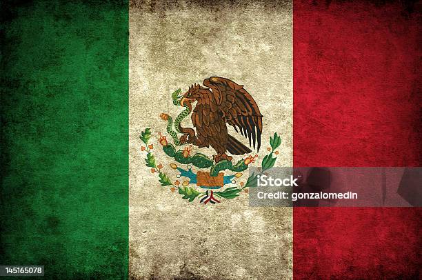 Green White And Red Mexican Flag Stock Photo - Download Image Now - Antique, Bright, Coat Of Arms